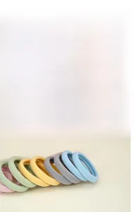 Detailed macro view of seamless high-elastic pastel towel texture hair ties