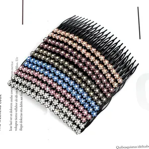 Vintage Iron Rhinestone Flower Hair Comb For Women Bridal Wedding Party Hair Styling Decorative Tool Accessory