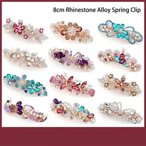 Vintage Strass Blume Haarspangen Für Damen Vergoldet Legierung Federclip Schmetterling Haarnadel Hochzeit Party Schmuck