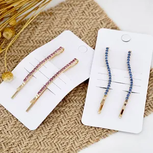 Forcine con Strass per Donna in Lega Ondulate Diritte Fermagli per Capelli Placcati Oro Cristallo Clip Laterali per Appuntamento Quotidiano Festa Accessori per Capelli Decorativi