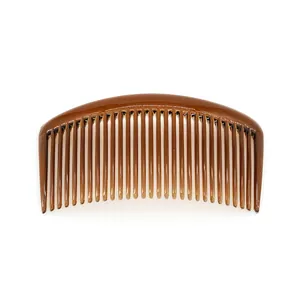 Classic amber-colored translucent hair comb for hairstyling and securing side buns