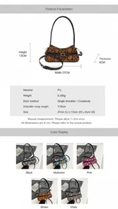 Guida alle taglie per borsa a spalla in PU stampa serpente con tracolla regolabile