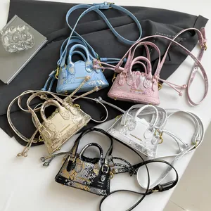 Mini Eimer-Handtaschen mit Schlangenmuster-Prägung und Schulterriemen in fünf Farben