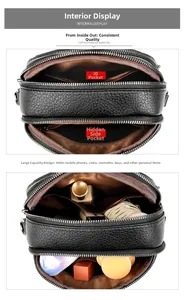 Detailed view of the multi-layer interior compartments and large capacity of the black bag