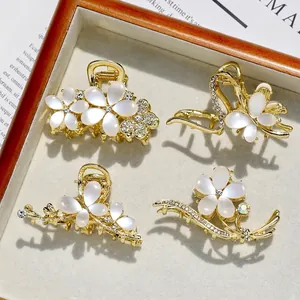 Pinza per Capelli in Lega Finto Occhio di Gatto Farfalla Fiore Strass Accessori per Capelli da Donna Regalo Festa