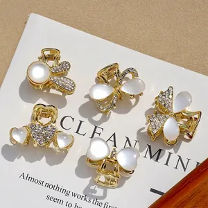 Mini Legierung Haarklammern Mit Falschem Katzenauge Strass Schmetterling Blume Herz Schleife Formen Kleine Haarspangen Für Mädchen Kinder Schmuck