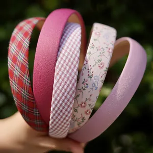 Süßes Stoffumwickeltes Haarband Mit Blumenmuster Für Damen Mädchen Handgemachtes Koreanisches Stil Pastoral Haarschmuck Gingham