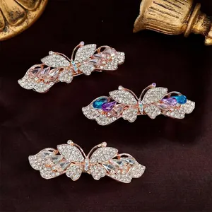 Schmetterling Federclip Haarspange Elegant Legierung Strass Eingelegte Haarnadel Für Damen Mode Haarschmuck Für Partys Und Hochzeiten