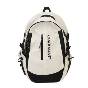 Sac à dos bicolore minimaliste avec logo CAROLMANTI pour l'école et les voyages