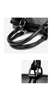 Detail of soft leather handbag texture with silver metal ring and precise stitching