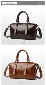 Detail view of the soft leather texture and color options in coffee and khaki brown