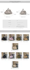 Size guide for minimalist canvas tote bags showing large and small dimensions and strap lengths