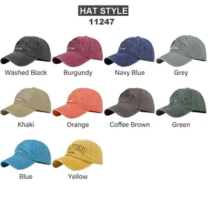 NEW YORK embroidered baseball caps in ten colors made of washed cotton material