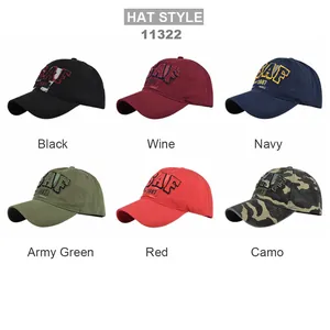 Vintage USAF 1987 Baseball-Caps in sechs Farben, inklusive Camouflage und Navy