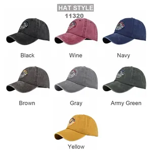 Vintage MILITARY embroidered baseball caps in seven colors with washed cotton finish
