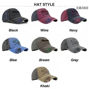Casquettes New York 1985 brodées vintage en sept couleurs de coton délavé assorties