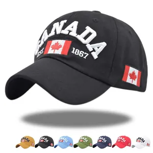 Canada Maple Leaf Embroidery Baseball Cap Unisex Cotton Adjustable Sunshade Outdoor Sport Hat With EST 1867 Letter