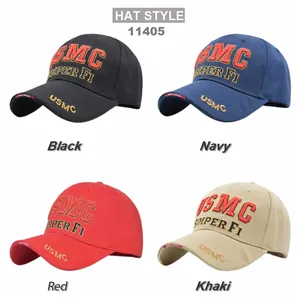 Casquette USMC style militaire avec broderie 3D et logo aigle en quatre couleurs