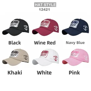 OAKLAND embroidered baseball caps shown in six colors: black, wine red, navy, khaki, white, and pink