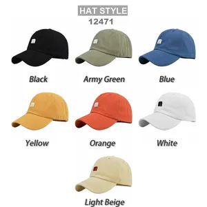 Casquettes de baseball classiques avec broderie m en noir, vert, bleu, jaune et beige
