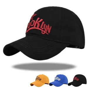Brooklyn Stereoscopic Embroidery Cotton Baseball Cap Adjustable Curved Brim Sun Hat For Men Women Casual Sports Streetwear