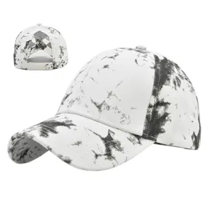 Women tie-dye baseball cap with ponytail hole featuring high-density cotton and cross bands