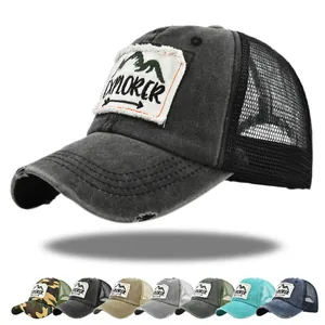 Berretto Trucker Vintage Lavato Distressed in Rete Traspirante Explorer Mountain Toppa Esterna Parasole Cappellino da Baseball per Uomo Donna