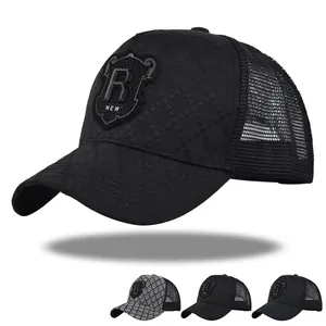 Casquette Trucker En Maille Respirante Avec Logo Bouclier Lettre R Snapback Réglable Casquette De Baseball Mixte