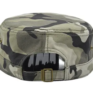 Klassische Militärmütze im Dschungel-Camo-Stil mit verstellbarer Bronzeschnalle