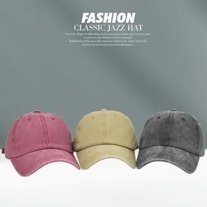 Trois casquettes de baseball en coton vieilli bordeaux, kaki et gris foncé pour femmes