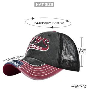 Größentabelle für NYC Baseballkappe mit Netzrücken und verstellbaren Maßen im Detail