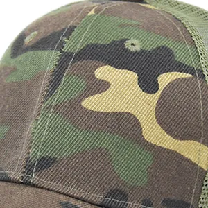 Casquette trucker camouflage classique avec filet respirant et devant en coton