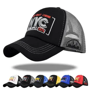 NYC Embroidered Baseball Cap Mesh Back Trucker Hat Vintage Breathable Sun Protection Adjustable Snapback Hat For Men Women
