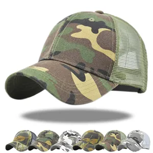 Casquette de Baseball Camouflage Trucker Hat en Maille Respirant Réglable Style Militaire Pare-soleil Casquette de Sport de Plein Air Pour Hommes Femmes