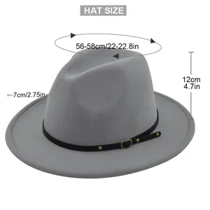 Κλασικό γκρι μάλλινο καπέλο fedora με μαύρη ζώνη και γείσο πλάτους 7 εκατοστών