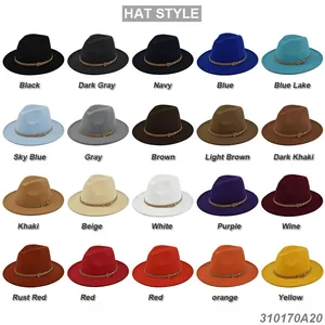 Klassieke fedora hoedencollectie in 20 kleuren met lederen riemen voor heren en dames