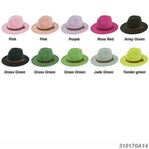 Klassieke vilten gleufhoed collectie in diverse kleuren met lederen sierband