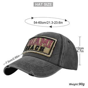Gedetailleerd technisch diagram met afmetingen en maten voor de vintage Miami-pet