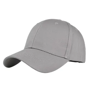 Detailed side view of a dark grey twill cotton baseball cap with pre-curved brim