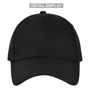 Classic black cotton baseball cap with a six-panel design and curved brim for outdoor sun protection