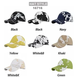 Selection of tie-dye and graffiti trucker hats in eight unique colorful patterns