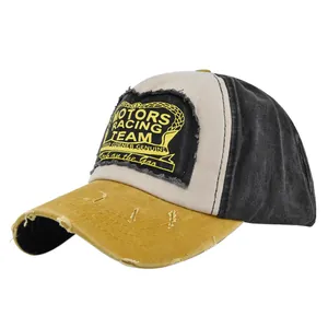 Vintage Motors Racing Team baseball cap with distressed canvas and embroidery
