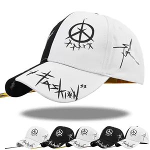 Casquette de Baseball Streetwear en Coton Graffiti Avec Sangle Industrielle Broderie Étoile Fashion Unisexe Pare-Soleil Réglable
