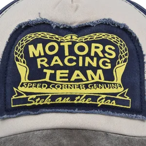 Vintage Motors Racing Team baseball cap with embroidered patch and mesh detailing