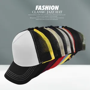 Close-up of assorted breathable mesh trucker hats with reinforced stitching in various colors