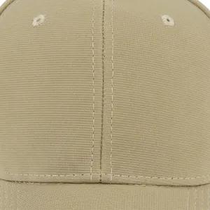 Casquette de baseball en coton kaki de haute qualité avec coutures et œillets brodés