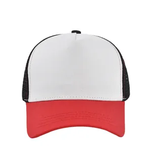 Detail view of the breathable mesh fabric and reinforced stitching on this trucker cap