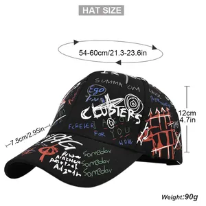 Size chart showing circumference, brim length, and height for Route 66 baseball cap
