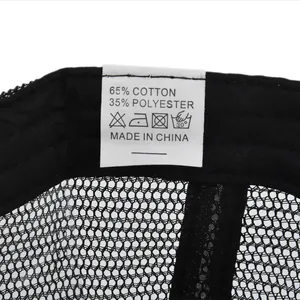 Detail of internal fabric label showing 65% cotton and 35% polyester material composition