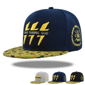 Casquette de Baseball Hip Hop Broderie Route 66 Pour Hommes Femmes Swag Shining God 777 Motif Éclair Visière Camouflage Snapback Réglable Chapeau en Coton Respirant Chapeau de Soleil